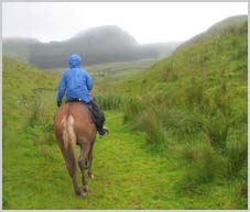 Wanderreiten im regen